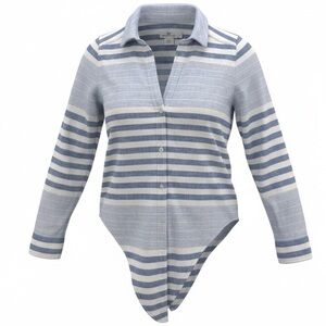 VINEYARD VINES WOMENS STRIPED TIE FRONT SHIRT SIZE 2 BLUE WHITE STRIPES